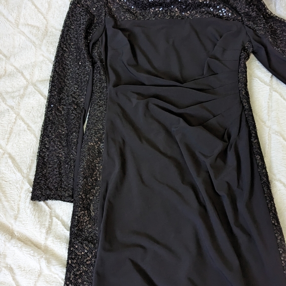 NWT Chaps Evening Dress with sequined arms - Picture 2 of 5
